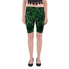 Abstract Plaid Green Yoga Cropped Leggings