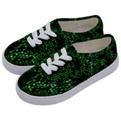 Abstract Plaid Green Kids  Classic Low Top Sneakers by HermanTelo