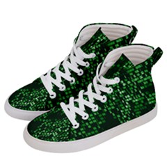 Abstract Plaid Green Women s Hi-top Skate Sneakers by HermanTelo