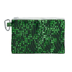 Abstract Plaid Green Canvas Cosmetic Bag (large)