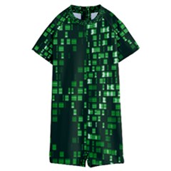 Abstract Plaid Green Kids  Boyleg Half Suit Swimwear by HermanTelo