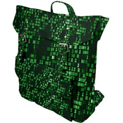Abstract Plaid Green Buckle Up Backpack