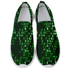 Abstract Plaid Green Men s Slip On Sneakers by HermanTelo