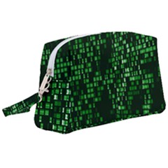 Abstract Plaid Green Wristlet Pouch Bag (large) by HermanTelo