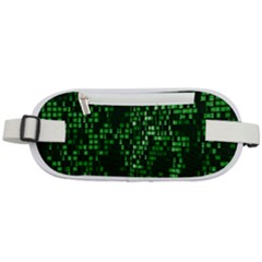 Abstract Plaid Green Rounded Waist Pouch