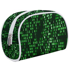 Abstract Plaid Green Makeup Case (large)