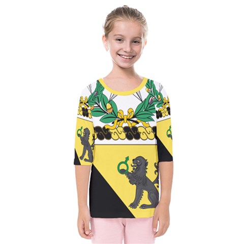 Coat Of Arms Of United States Army 124th Cavalry Regiment Kids  Quarter Sleeve Raglan Tee by abbeyz71