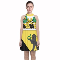 Coat Of Arms Of United States Army 124th Cavalry Regiment Velvet Halter Neckline Dress  by abbeyz71