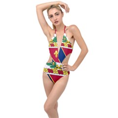 Coat Of Arms Of United States Army 133rd Field Artillery Regiment Plunging Cut Out Swimsuit by abbeyz71