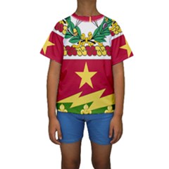 Coat Of Arms Of United States Army 136th Regiment Kids  Short Sleeve Swimwear by abbeyz71