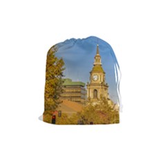 San Francisco De Alameda Church, Santiago De Chile Drawstring Pouch (medium) by dflcprintsclothing