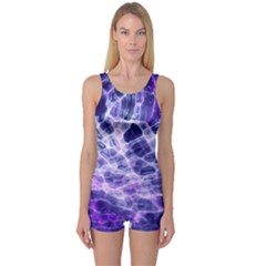 Abstract Space One Piece Boyleg Swimsuit