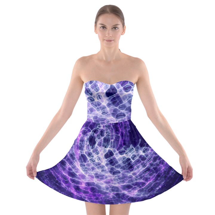 Abstract Space Strapless Bra Top Dress