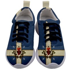 Quebec Flag Drapeau Québec Patriote Carillon Sacré-coeur Christian Catholic Old Vintage With Fleurs De Lys Kids Athletic Shoes by Quebec