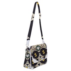 Big Money Head Shoulder Bag with Back Zipper