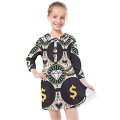 Big Money Head Kids  Quarter Sleeve Shirt Dress by merchvalley
