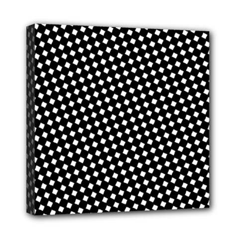 Formes Carreaux Blanc/noir Mini Canvas 8  X 8  (stretched) by kcreatif
