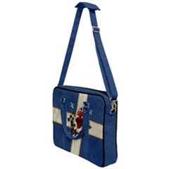 Quebec Flag Drapeau Québec Patriote Carillon Sacré-coeur Christian Catholic Old Vintage With Fleurs De Lys Cross Body Office Bag by Quebec