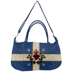 Quebec Flag Drapeau Québec Patriote Carillon Sacré-coeur Christian Catholic Old Vintage With Fleurs De Lys Removal Strap Handbag by Quebec