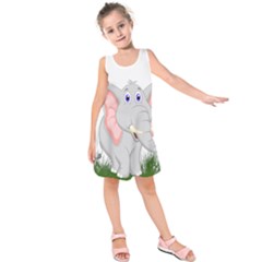 Elephant Girl Kids  Sleeveless Dress by bloomgirldresses