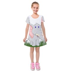 Elephant Girl Kids  Short Sleeve Velvet Dress by bloomgirldresses