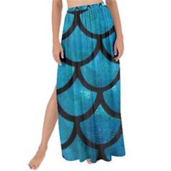 Mermaid Blue Maxi Chiffon Tie-up Sarong by bloomgirldresses