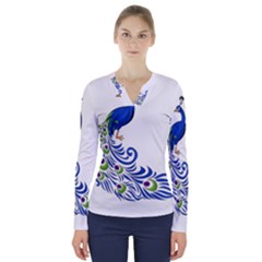 Peacock Girl V-neck Long Sleeve Top by bloomgirldresses