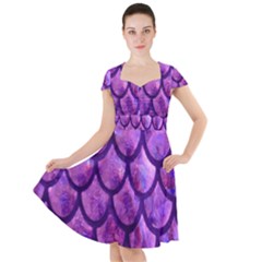 Mermaid Purple Cap Sleeve Midi Dress by bloomgirldresses