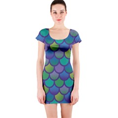 Mermaid Rainbow Short Sleeve Bodycon Dress