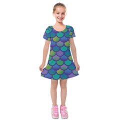 Mermaid Rainbow Kids  Short Sleeve Velvet Dress by bloomgirldresses