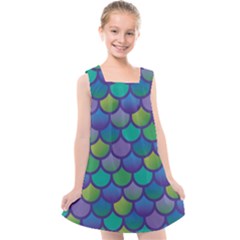 Mermaid Rainbow Kids  Cross Back Dress by bloomgirldresses