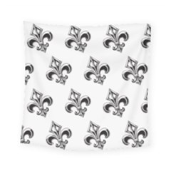 French France Fleur De Lys Metal Pattern black and white antique vintage Square Tapestry (Small)