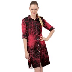 Lumière Rouge Long Sleeve Mini Shirt Dress by kcreatif