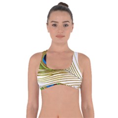 Peacock Feather Plumage Colorful Got No Strings Sports Bra