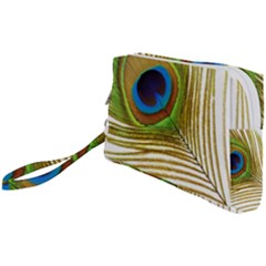 Peacock Feather Plumage Colorful Wristlet Pouch Bag (small)