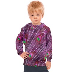 Peacock Feathers Color Plumage Kids  Hooded Pullover