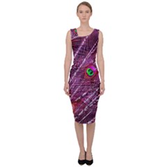 Peacock Feathers Color Plumage Sleeveless Pencil Dress by Sapixe