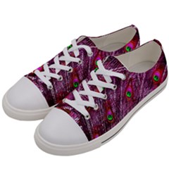 Peacock Feathers Color Plumage Women s Low Top Canvas Sneakers