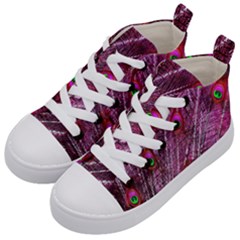 Peacock Feathers Color Plumage Kids  Mid-top Canvas Sneakers