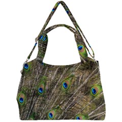Peacock Feathers Color Plumage Green Double Compartment Shoulder Bag by Sapixe