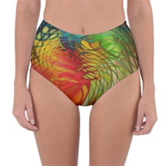 Texture Art Color Pattern Reversible High-waist Bikini Bottoms