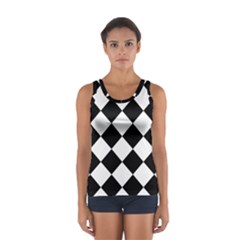 Grid Domino Bank And Black Sport Tank Top 