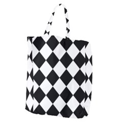 Grid Domino Bank And Black Giant Grocery Tote by Sapixe