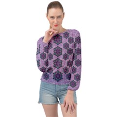 A Gift With Flowers Stars And Bubble Wrap Banded Bottom Chiffon Top