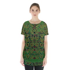 Love The Hearts On Green Skirt Hem Sports Top by pepitasart