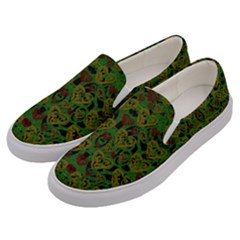 Love The Hearts On Green Men s Canvas Slip Ons by pepitasart