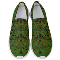 Love The Hearts On Green Men s Slip On Sneakers by pepitasart