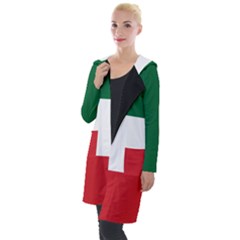 Flag Patriote Quebec Patriot Red Green White Modern French Canadian Separatism Black Background Hooded Pocket Cardigan by Quebec