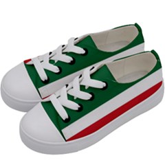 Flag Patriote Quebec Patriot Red Green White Modern French Canadian Separatism Black Background Kids  Low Top Canvas Sneakers by Quebec