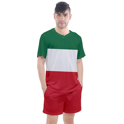 Flag Patriote Quebec Patriot Red Green White Modern French Canadian Separatism Black Background Men s Mesh Tee And Shorts Set by Quebec